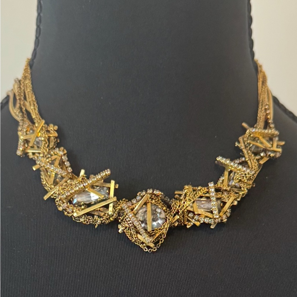Erickson Beamon Gold Necklace with Crystal Accents